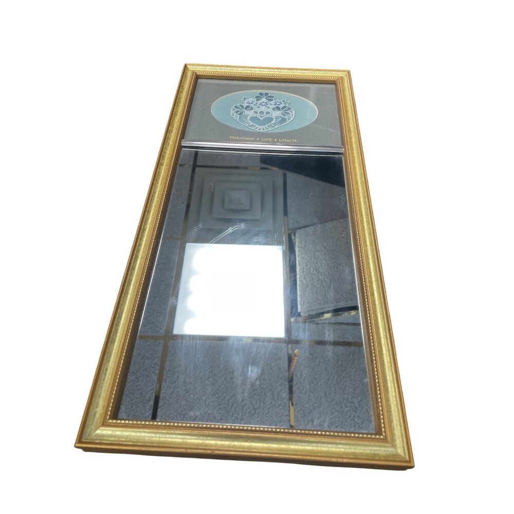 CrossOak Industries Handpainted embroided gold wall mirro art SKU 9392